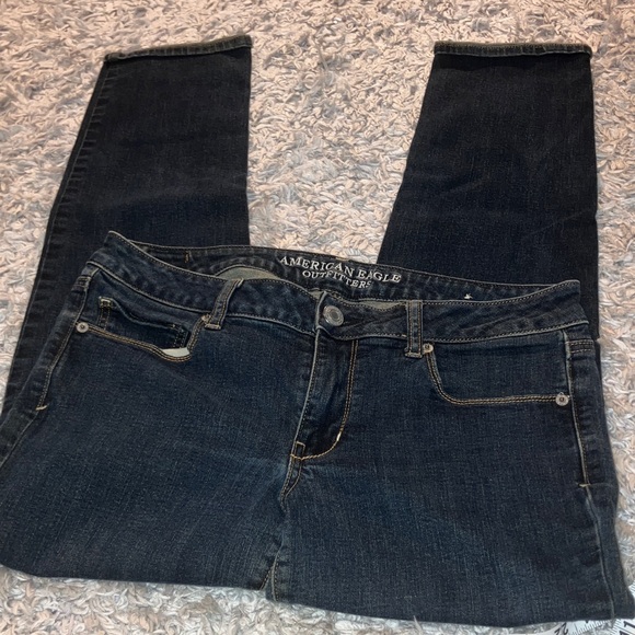 American Eagle Outfitters Women's Dark Blue Skinny Super Stretch Jeans - Picture 1 of 7